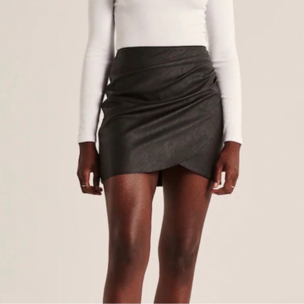 A&F Black Leather Mini Skirt